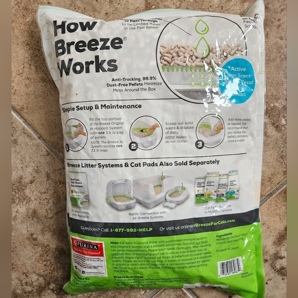 Tidy Cats Breeze Litter Box System Pellets 3.5 pound refill NEW Sealed - Picture 2 of 3